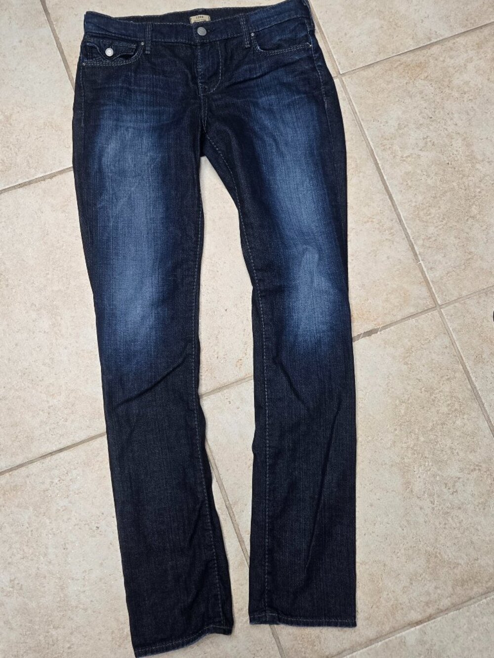 True Religion Jeans 29 Cora Mid Rise Straight Leg Flap Pocket Made In USA VTG